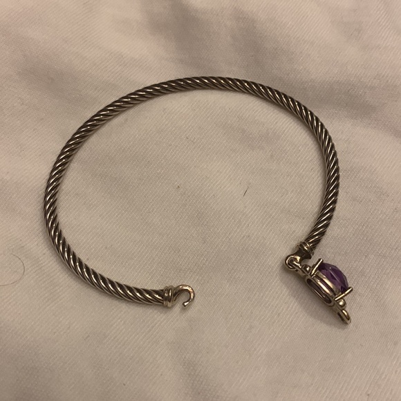 David Yurman 3mm amethyst and diamond cable bracelet - Picture 5 of 6